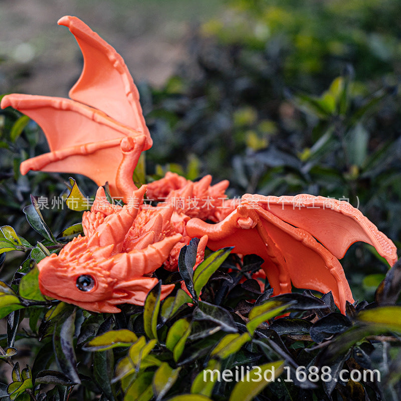 Print Flying Dragon Wings Decoration Toys Joint Handicraft Simulation Hand-Made Creative Gift Movable