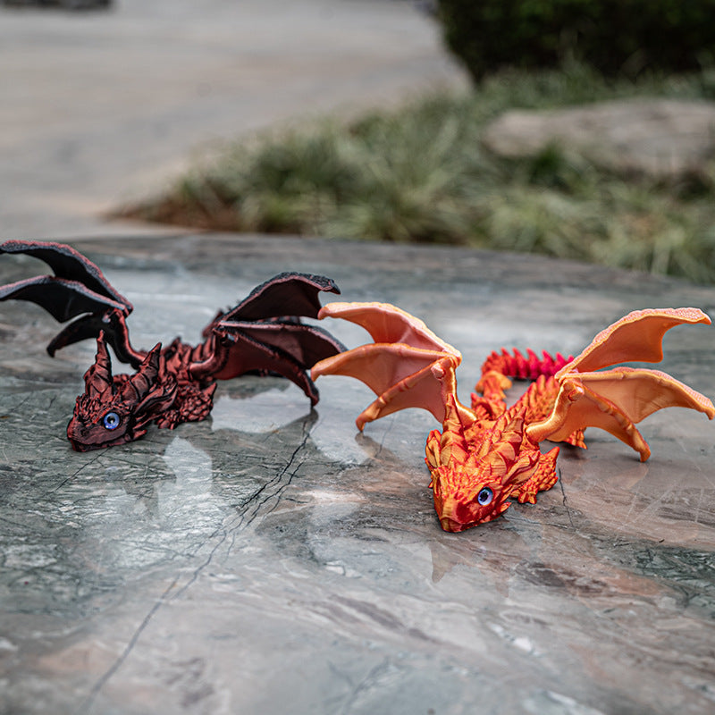 Print Flying Dragon Wings Decoration Toys Joint Handicraft Simulation Hand-Made Creative Gift Movable