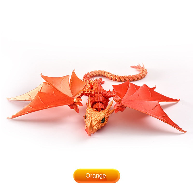 3D Printing Ornaments Dragon Toy Movable Joint Flexible Finger-Biting Dragon Hot Selling Cross-Border Printing Dragon Ornaments Printing Toys