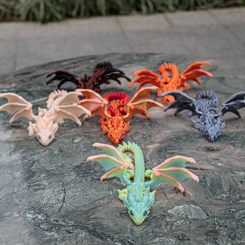 Print Flying Dragon Wings Decoration Toys Joint Handicraft Simulation Hand-Made Creative Gift Movable