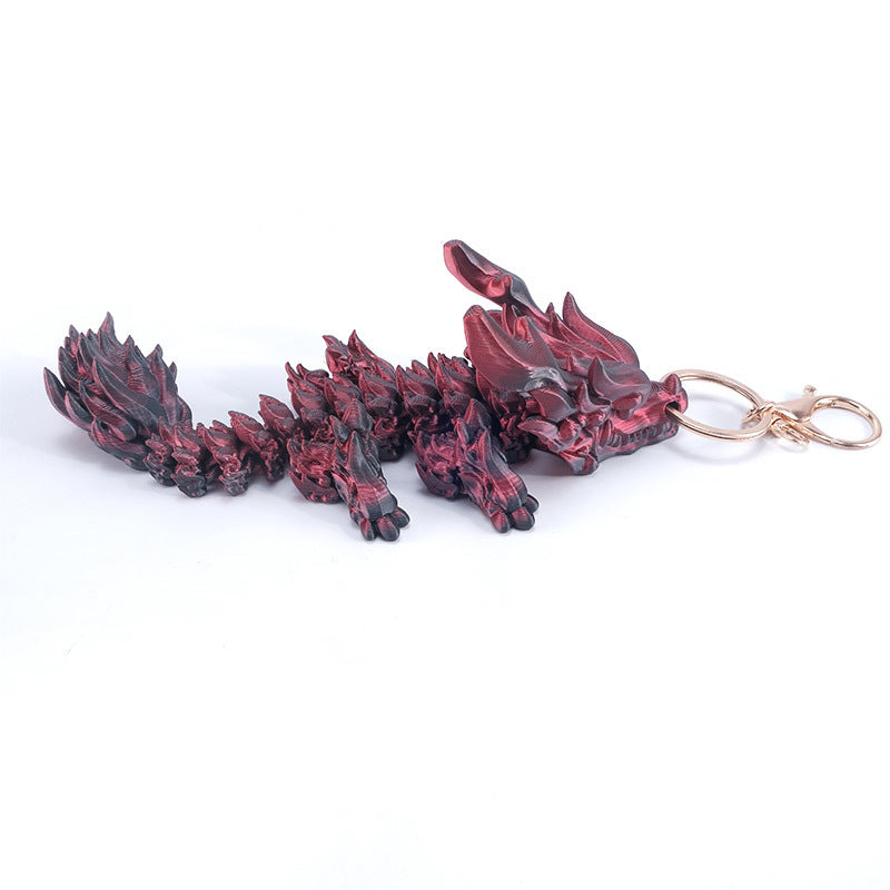 3D printing dragon keychain joint movable creative model collection toy school bag bag pendant