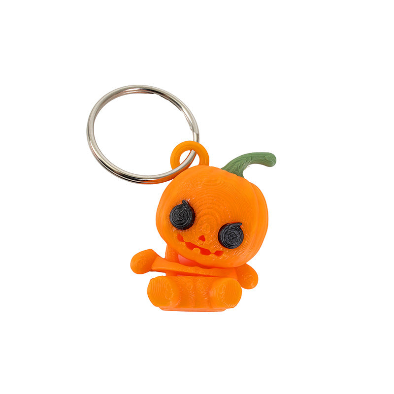 3D printing new pumpkin man Halloween pendant series keychain joints can be moved