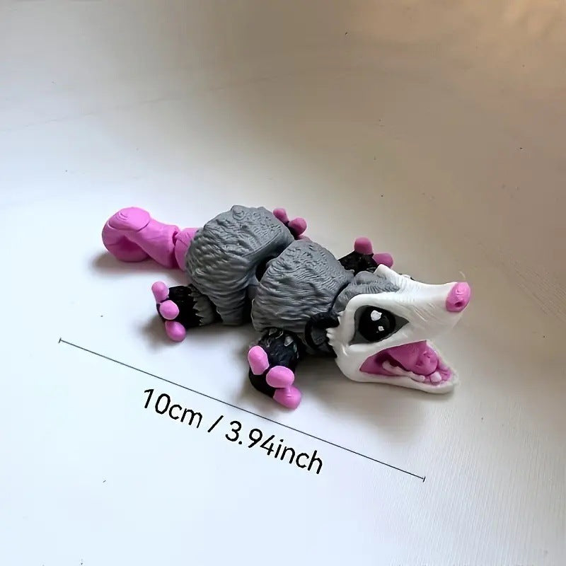 3D Printing Possum Statue Joint Movable Keychain Desktop Pet Toy Decoration